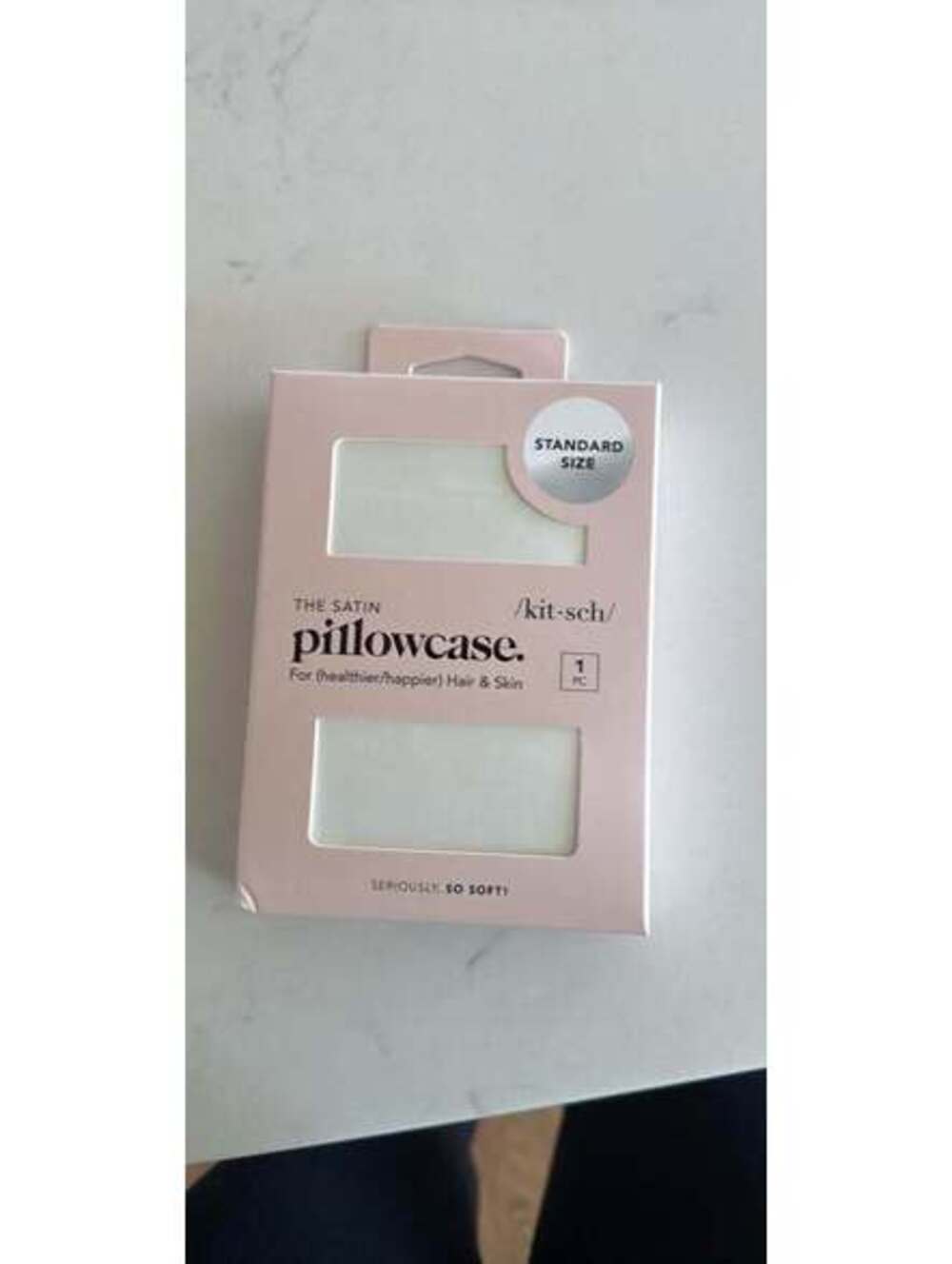 Ivory satin pillow case
